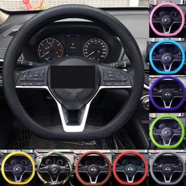 Funda Protectora para Volante de Silicona Antideslizante y Fresca, Cobertura Protectora para Volante de Coche, Funda para Volante de Coche de Material de Silicona, Elástica, Estira