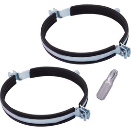 SKIR'CO Pipe Support with Rubber Lining for 150 mm Pipes, Pipe Clamps for Wall and Ceiling Mounting (Pack of 2)