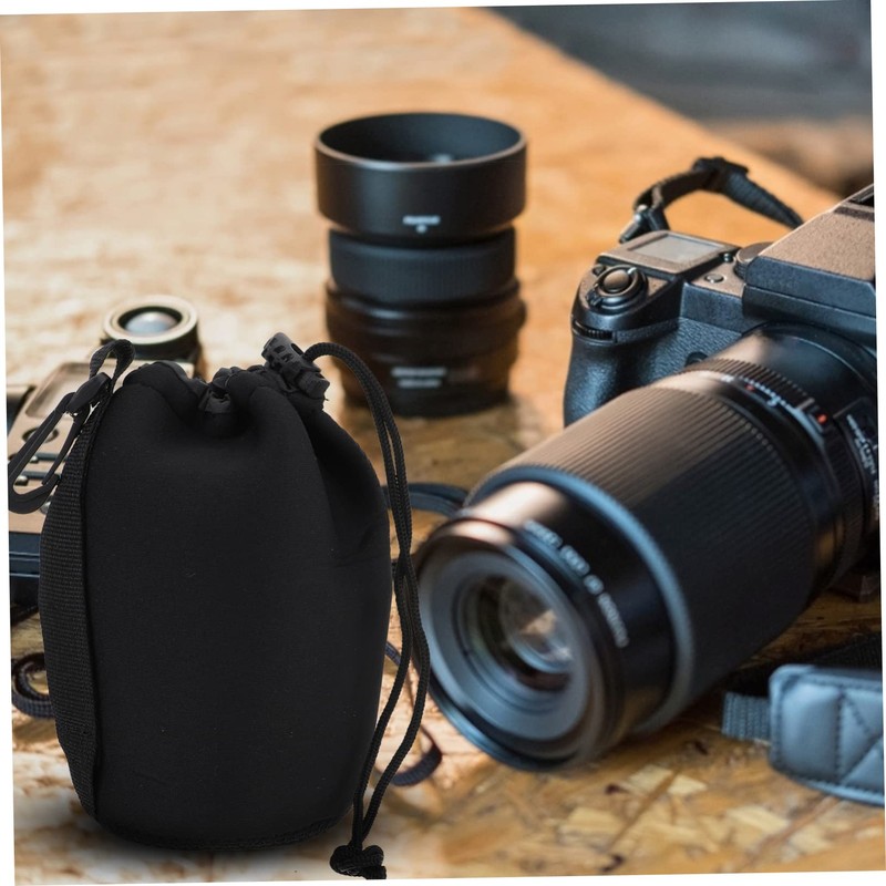 Tofficu 2PCS Shockproof Neoprene Camera Lens Pouch for DSLR Compact