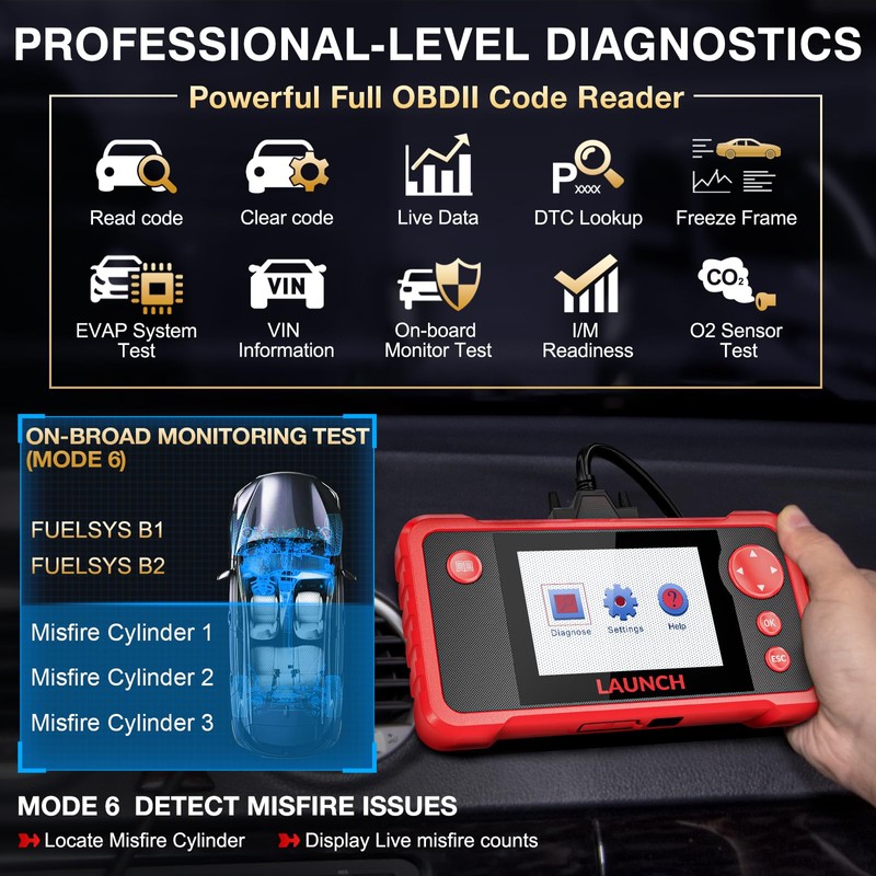 LAUNCH LAUNCH CRP123 V2.0 Elite OBD2 Scanner-2025 New Model Engine/ABS/SRS/Transmission