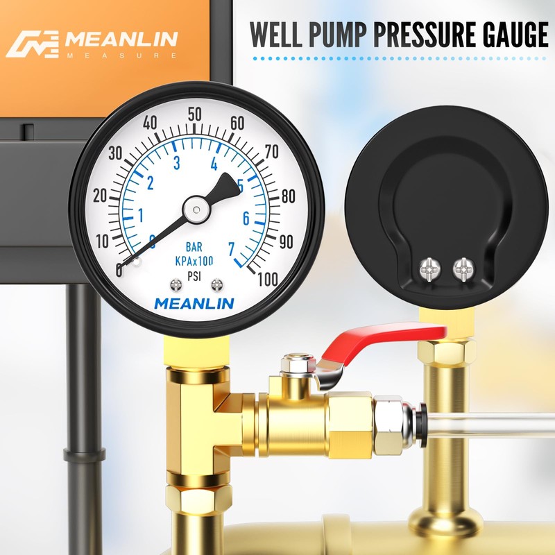 MEANLIN MEASURE 0-100Psi 2" DIAL FACE 1/4" NPT Well Pump
