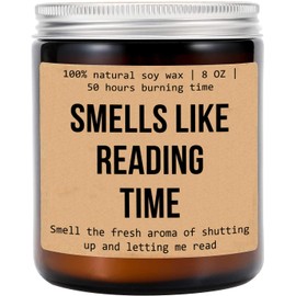 Emily Gift Lavender Scented Soy Candle - Book Lover Gift - 8oz - 50hr Burn Time