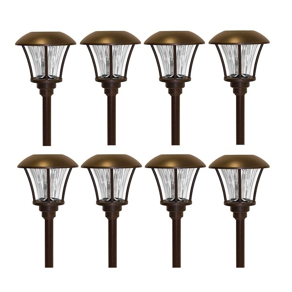 Alpan 10192 8 LED Pathway Solar Lights, One Size, Oil Rubbed Bronze
