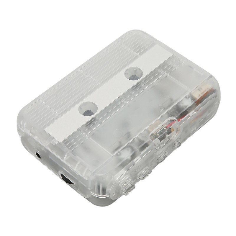 Cassette to MP3 Converter Multifunction Auto Reverse Transparent Retro Portable