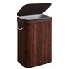StorageWorks Laundry Hamper with Lid, Foldable Bamboo Laundry Basket, Clothes