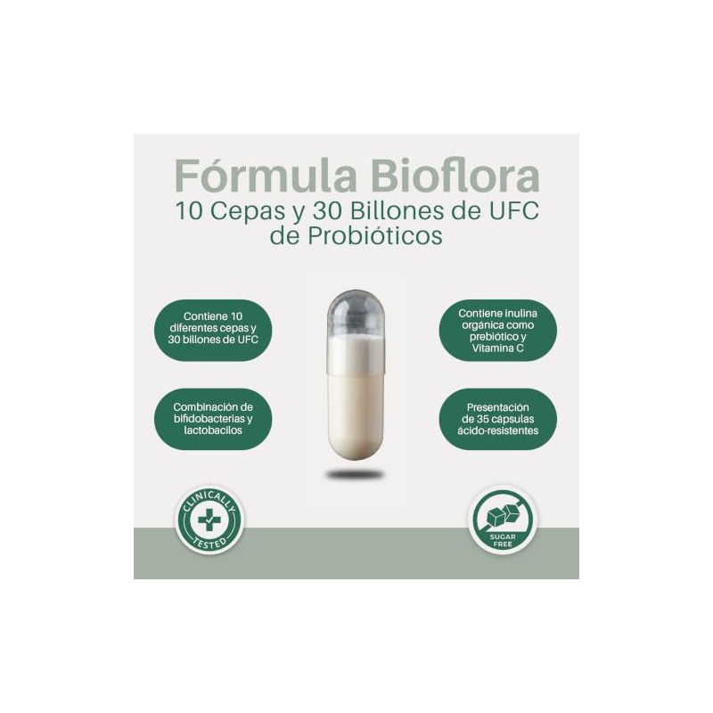 Innata Bioflora Probióticos y Prebióticos en Cápsulas (35 cápsulas de