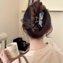 Natunofu Butterfly Hair Clip, Large Hair Clip, Firmly Curled, Stylish, Adult, Cute, High Volume, Strong, Hair Clip, Korean Style, Hair Accessory, For Adults, Hair Clip, 4.3 inches (11 cm), Yukata