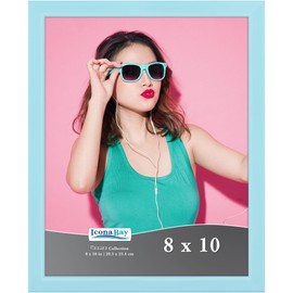 Icona Bay 8x10 Picture Frame, Pastel Blue Solid Wood Scandinavian Style Frame for Photo, Pizzazz Collection