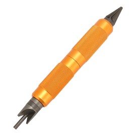 Steel Case Prep Tool with Chamfer, Deburring, Primer Crimps, Ended Case Prep Tool Handle with Diamond Pattern, Double-Sided Design, Lyman Flash Hole Uniformer, Double
