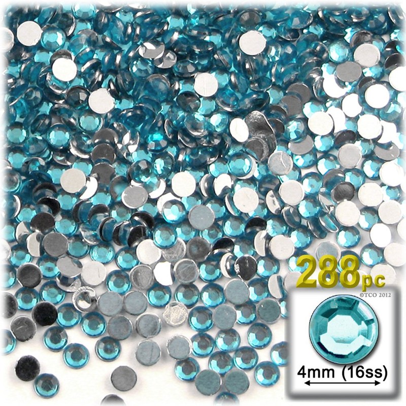 288-pc Rhinestones Round 4mm Flatback Beer Brown