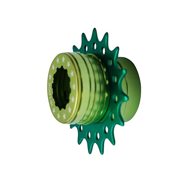 Bike Single Speed Fixie Cassette Conversion Kit Compatable Shimano 18T Colors (Green)