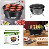 25cm Portable Round Barbecue BBQ Charcoal Grill with Handle for