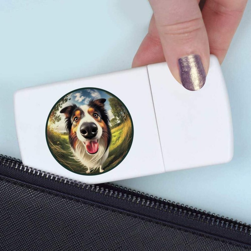'Smiling Border Collie' Pill Box with Tablet Splitter (PI00033041)