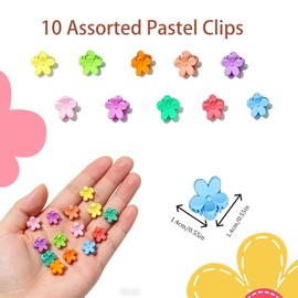 100 Pcs Mini Flower Hair Claw Clips, Small, Tiny Clip for Girls Women