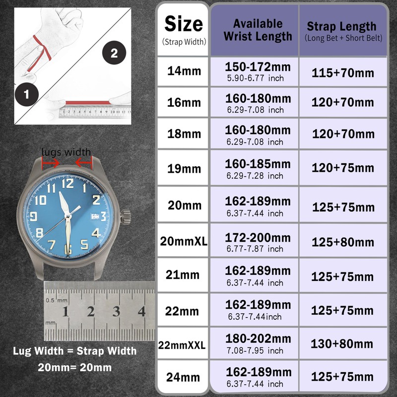 Gomvadr Leather Watch Strap Vegetable Tanned Top Grain Leather Strap,