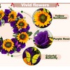 SUHOOKOO Cemetery Wreaths for Grave Decoration,Golden Sunflower and Purple Rose,