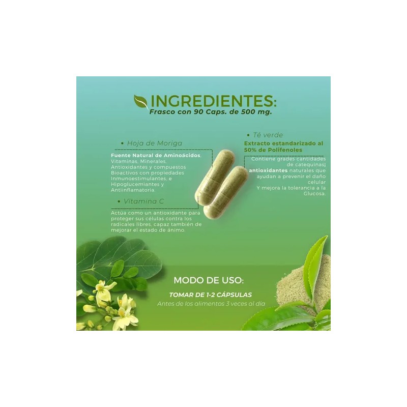 Suplemento Alimenticio Vitam. C+ Moringa + Té Verde Biosuple