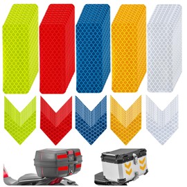 100Pcs Reflective Stickers in 5 Colors, Reflective Tape Outdoor Waterproof, Safety Warning Reflectives Strips for Bike, Helmet, Car, Mailboxes, Backpacks, Trailers & Outdoor Gear (Rectangle and Arrow)