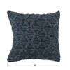 Creative Co-Op Knitted Punch Hook Throw, Navy Pillow, Blue