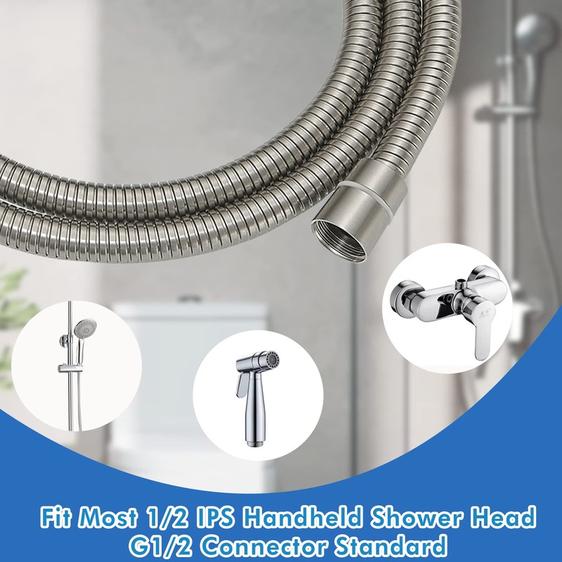 RUMOSE 118 inches Shower Hose Shower Head Extension Tube Extra