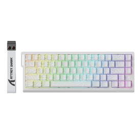 ATTACK SHARK X68 HE Teclado magnético Teclado mecánico para Juegos de gatillo rápido 60% con Cable con accionamiento Ajustable,frecuencia de sondeo de 8KHz,retroiluminación RGB,Contornos Blancos