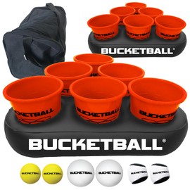 BucketBall | Team Color Edition | Party Pack (Orange/Orange): Original Yard Pong Game: Best Camping, Beach, Lawn, Outdoor, Family, Adult, Tailgate, Jumbo, Giant Game