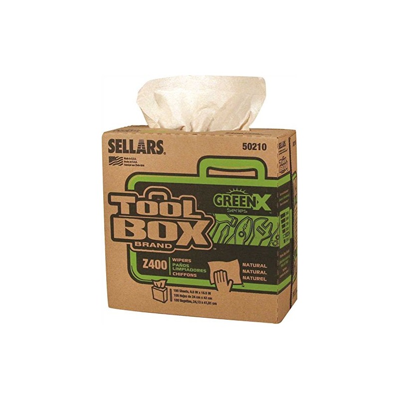 Sellars Toolbox Z400 Greenx Interfold 100/Box Natural 8.5"X16.5" 8Cs