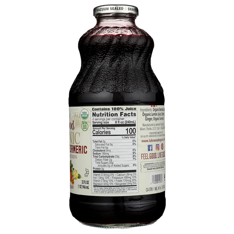 Lakewood Organic Beet Ginger Turmeric Juice, 32 FZ