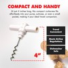 Chef Craft Select Travel Corkscrew, 4 inches in length, White