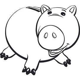 Piggy Bank Cartoon Characters Decor Wall Art Vinyl Sticker Design Decal Girls Boys Kids Room Bedroom Nursery Kindergarten Fun Home Children Room Decor Wall Art Sticker Vinyl Size (20x20 inch)