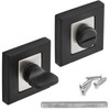 DecorAndDecor Square Escutcheon Thumb Turn Key Rose (Black/Chrome WC Thumb