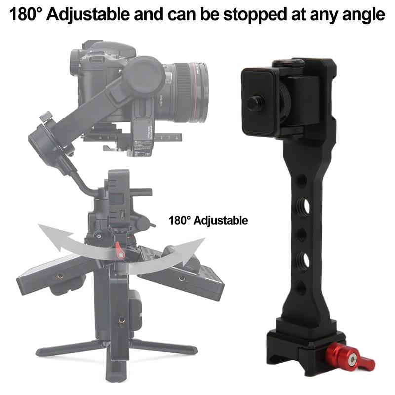 180° Rotatable Extension Bracket for Monitor Microphone LED Light for