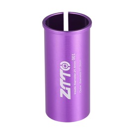 A ABSOPRO Seatpost Shim Adapter Durable 25.4mm 1" ID 27.2mm 1.07" OD Bike Seatpost Tube Reducing Sleeve Bushing Bicycle Accessories Aluminum Alloy Purple