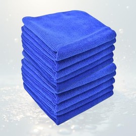 TBRAX Car Wash Towel, Microfiber Cleaning Cloth (Approx. 11.8 x 11.8 inches (30 x 30 cm), Color: Blue (Pack of 10)