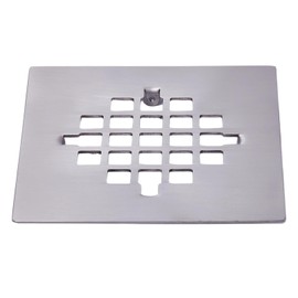 4-1/4 Inch Square Snap-in Shower Drain Brushed Nickel