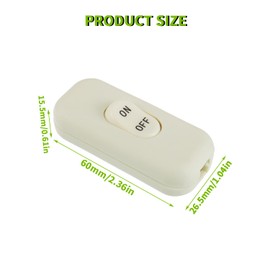 EPLZON Inline Cord Switch Line Cord Button Switches, AC 250V 6A On-Off Lamp Control Appliance Switch Rocker for Table Lamp Bedroom Desk LED Lights (Pack of 3pcs,White)