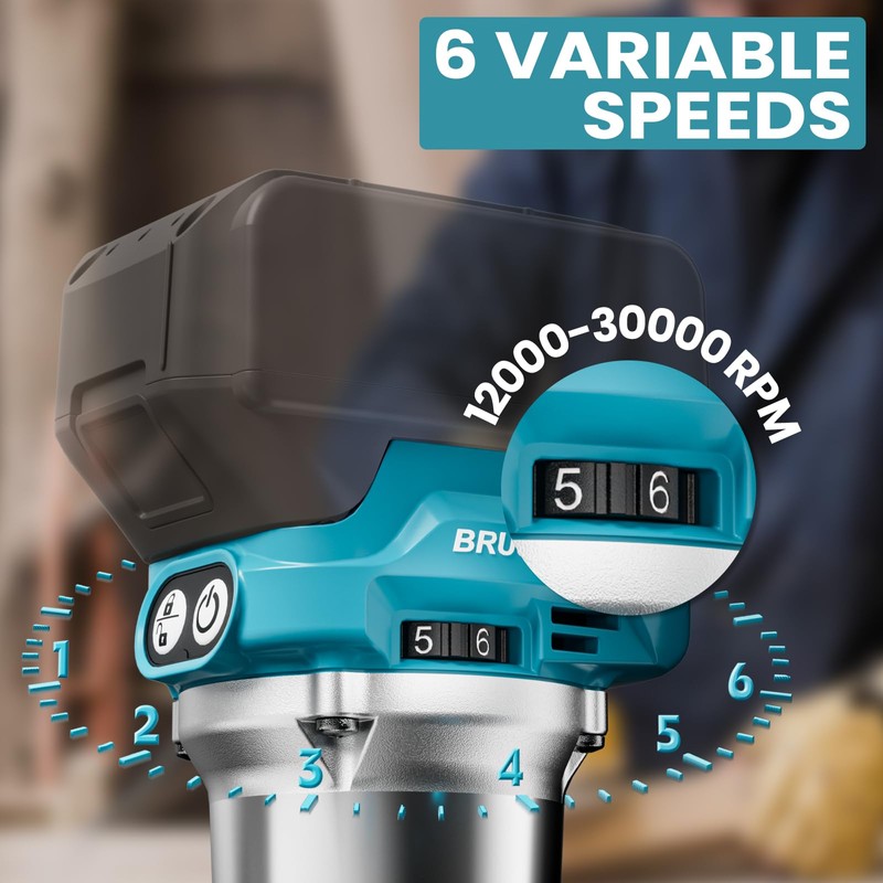 MtiolHig Cordless Compact Router Compatible with Ma-kita Battery (Bare Tool),