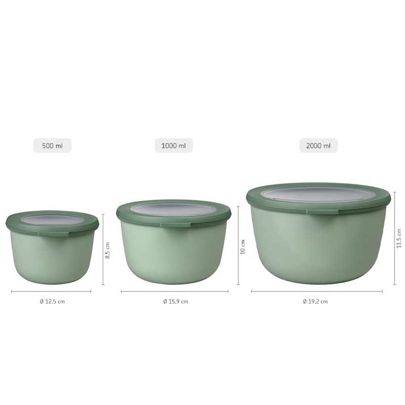Rosti Mepal 5703062NB CIRQULA High Nordic Blue Storage Containers, Set