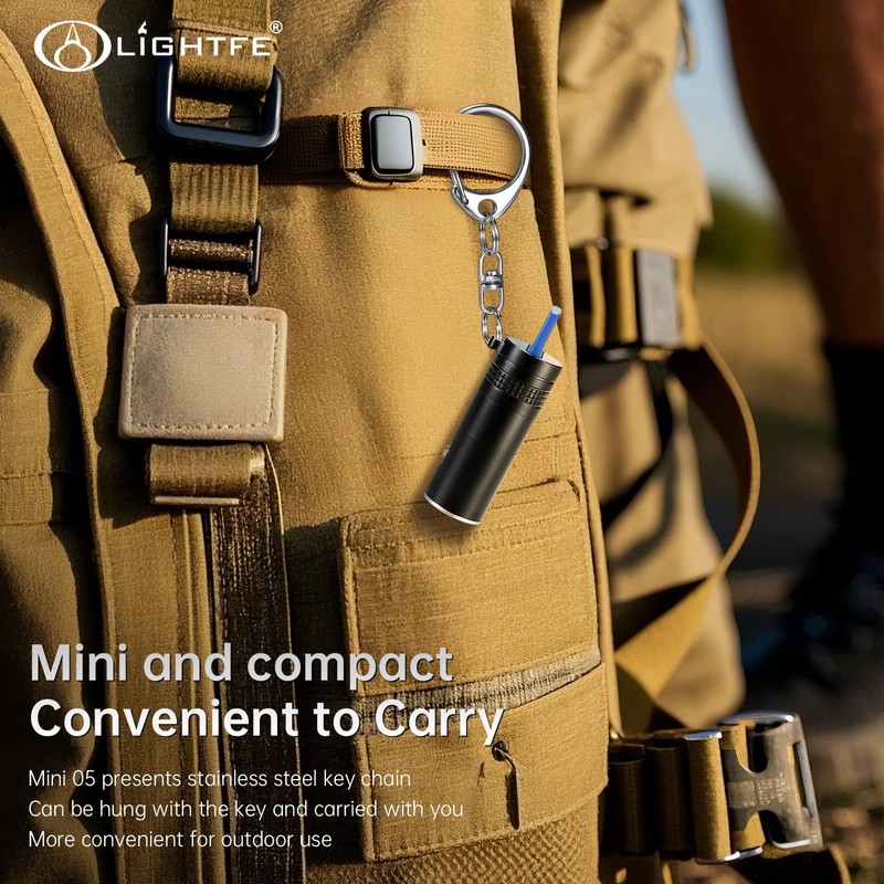 LIGHTFE MINI05 Keychain Flashlight Rechargeable Multi Functional MINI Light Intelligent