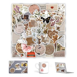 COYUN 120 Pieces Book Reading Vintage Stickers Aesthetic Stickers Waterproof Vinyl Stickers for Journaling Scrapbooking Accessories for DIY Paper Crafts