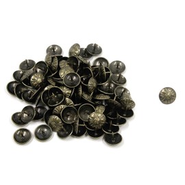Coshar 100Pcs Antique Upholstery Nails 0.63" Daisy Round Head Thumb Tack Push Pins Decorative Furniture Tack (16x13mm) - Bronze