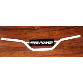 FIRE POWER CRF70, CRF80, CRF100, XR100, GROM, XL75, XL80 WHITE STEEL HANDLEBARS BARS & PAD