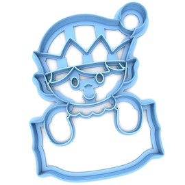 Sweet Prints Inc Elf with Plaque Cookie Cutter - Dishwasher Safe (Small: 3")