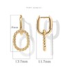 14K Gold Geometric Twists oval earrings Women | Drop Dangle