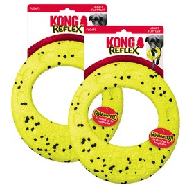 KONG Reflex Flyer – Ultra-Durable, Flexible Dog Frisbee for Tough Fetching, Self-Healing, Bite-Resistant, Floats for Water Play, Long-Lasting Interactive Fun (2 Pack)