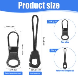 16pcs Zipper Pulls, Zipper Pull Replacement Detachable Zippers Tab Tags Zipper Extender Cord Repair Handle Mend Fixer Fixing Accessories for Luggage Clothing Backpack Jackets Pants