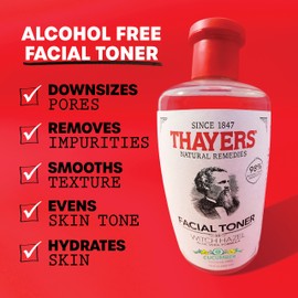 THAYERS Thayers Alcohol-Free, Hydrating Cucumber Witch Hazel Facial Toner with Aloe Vera Formula, 8.5 Oz (Pack of 2)