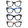 4 Pairs Women Bold Round Reading Glasses - Blue Light