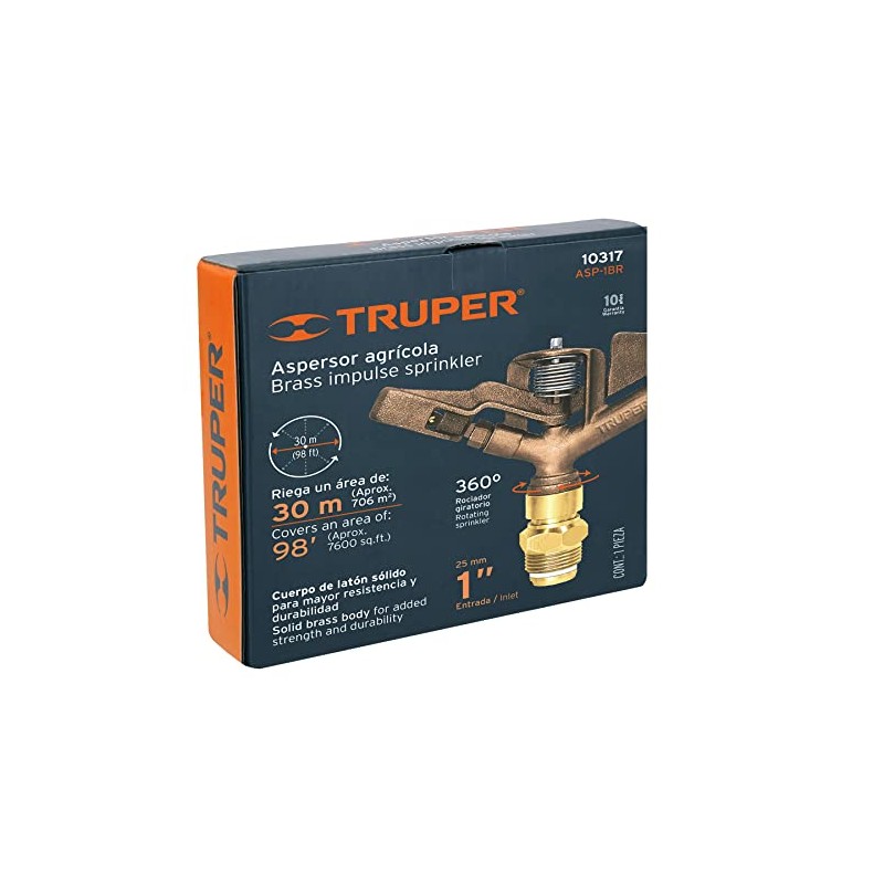 1" Brass Impulse Sprinkler/Aspersor de Impulso de Latón de 1"