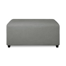 PureFit Super Stretch Soft Form Fit Ottoman Cover Rectangle - Ottoman Slipcovers for Foot Stool & Folding Storage Furniture for Living Room with Nonslip Elastic Bottom (Large, Light Gray)